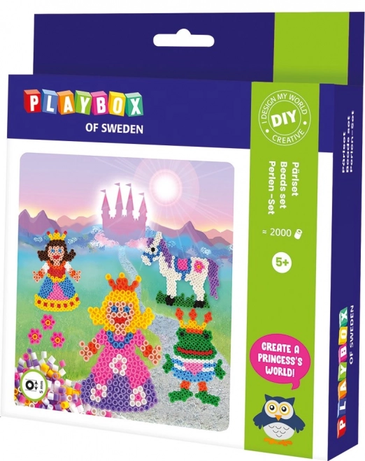 Set creație prințese cu mărgele de călcat Playbox