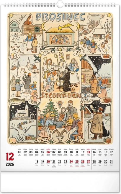 Calendar de perete Josef Lada 2026