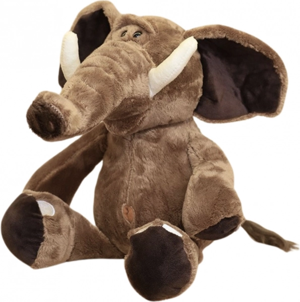 Elefant de pluș cu urechi mari maro 22 cm