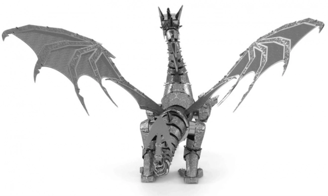 Puzzle 3D dragon argintiu Metal Earth ICONX
