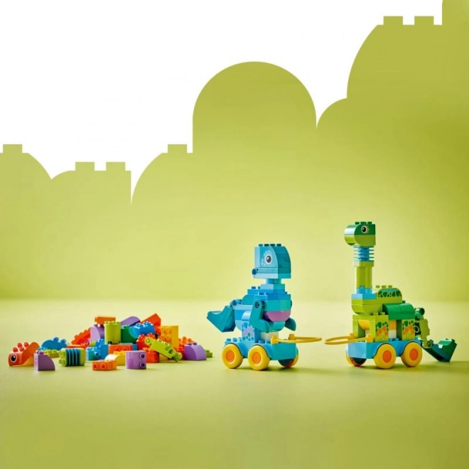 Set de construcție LEGO DUPLO 3 în 1: Dinozauri pe Roți