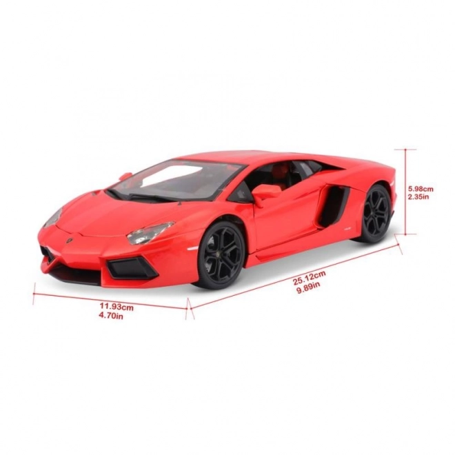 Mașinuță metalică Lamborghini Aventador LP700-4 portocaliu metalizat