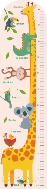 Măsurător din spumă pentru perete în formă de girafă pentru copii