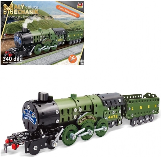 Micul mecanic locomotivă cu abur cu tender set de construcție