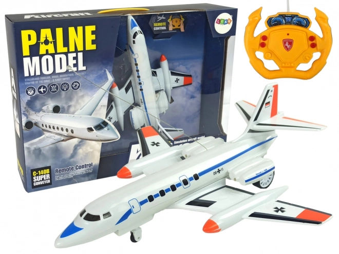 Avion de pasageri jucărie radiocomandat cu lumini