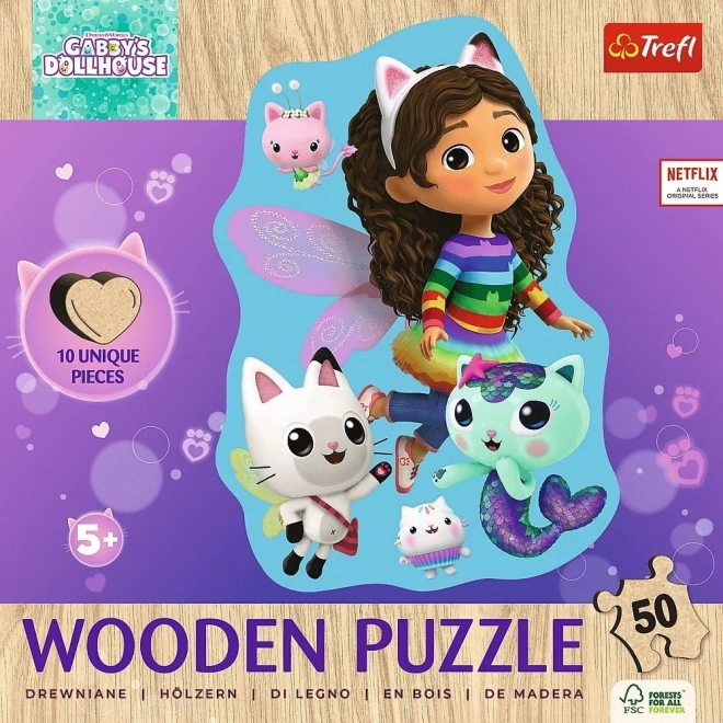 Puzzle din lemn 50 piese Gabby veselă