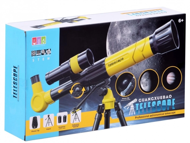 Telescop pe trepied pentru copii – Galben
