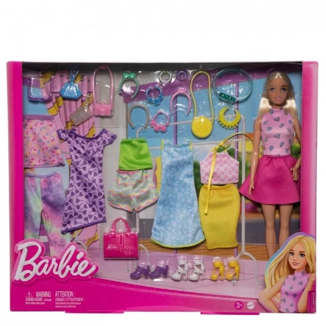 barbie set păpușă și haine mix-and-match