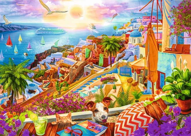 Puzzle premium plus vizită în Santorini 1000 piese