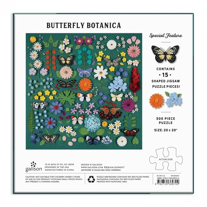 Puzzle Grădina Botanică a Fluturilor 500 Piese