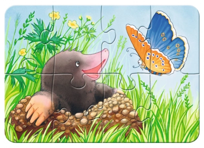 Primele puzzle-uri Ravensburger Animale în grădină 4 în 1