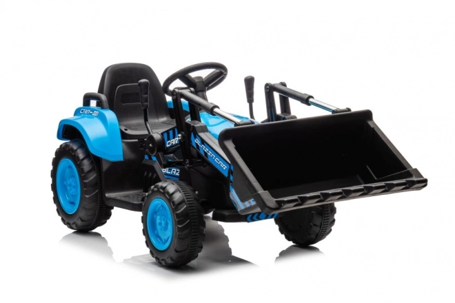 Tractor electric pentru copii cu cupă albastră