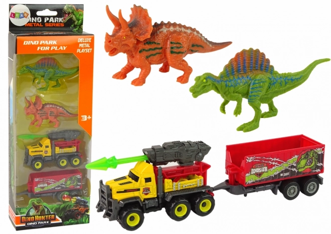 Set explorare dinozauri cu vehicul și rachetă