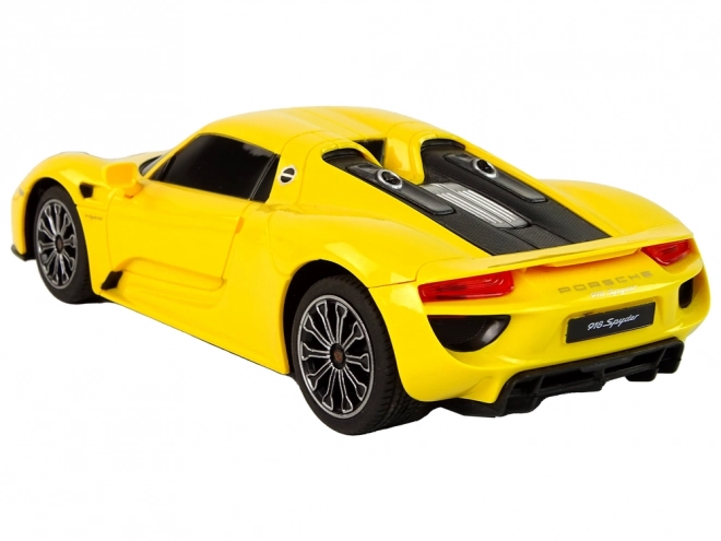 Automobil R/C Porsche 918 cu telecomandă galben 1:24