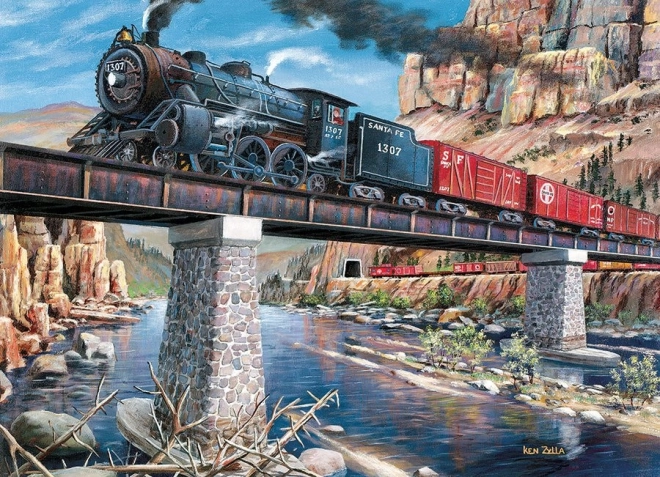 Puzzle Locomotivă pe pod 1000 de piese