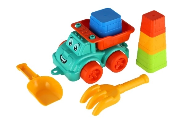 Set de joacă pentru nisip cu camion, accesorii și plasă
