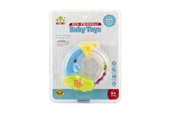 Zornăitoare bebe Lună din plastic, 11cm, 2 culori