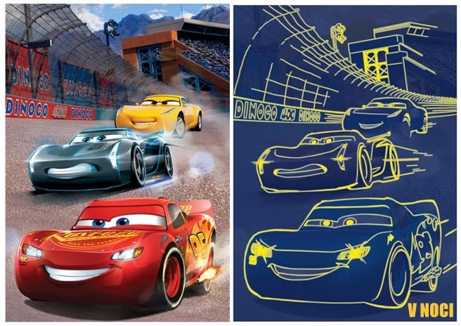 Puzzle fluorescent Cars 3 - Linia de sosire XL 100 piese