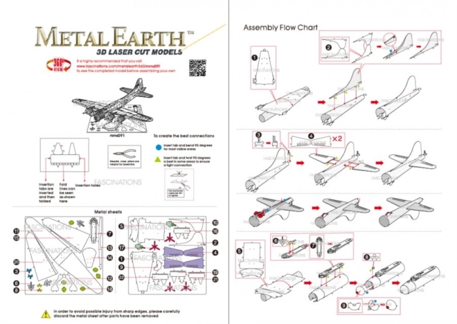 Puzzle 3D Metal Earth Bombardier B-17