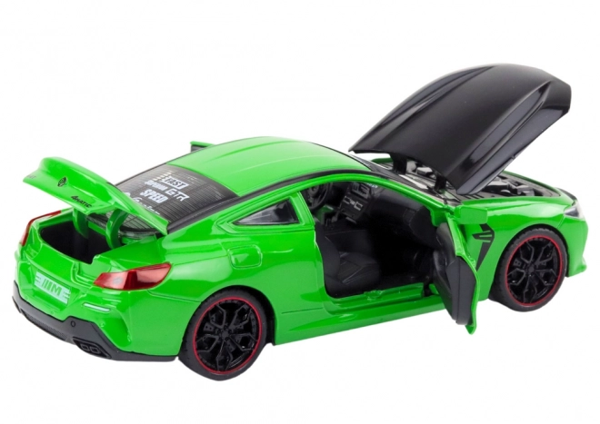 Mașină Sport Metalică cu Fricțiune și Elemente Mobile 1:24 Verde