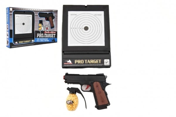 Pistolă de jucărie cu bile și țintă