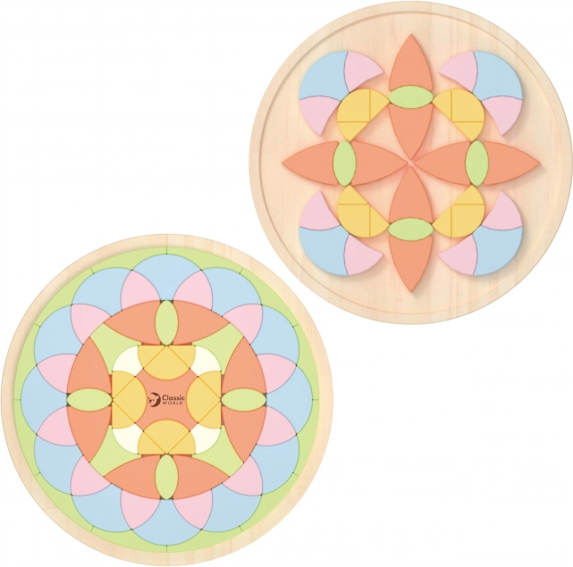 Mandala pastelată Montessori mozaic flori