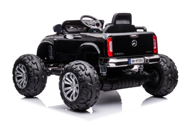 Mașină pe baterii Mercedes negru lucios 4x4