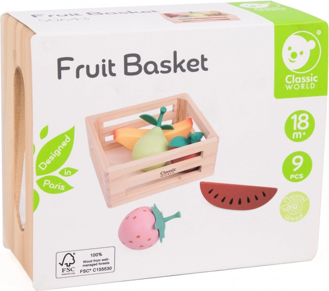 Coș din lemn cu fructe Classic World