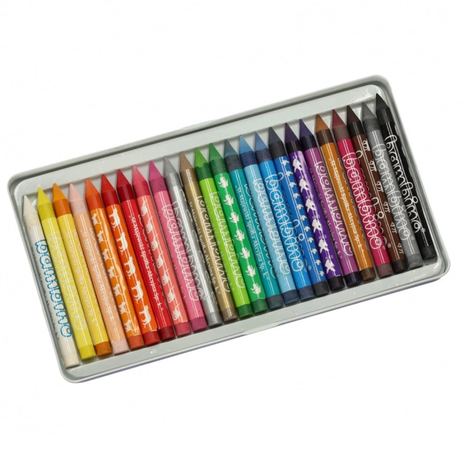 Creioane colorate metalice cu ascuțitoare Bambino