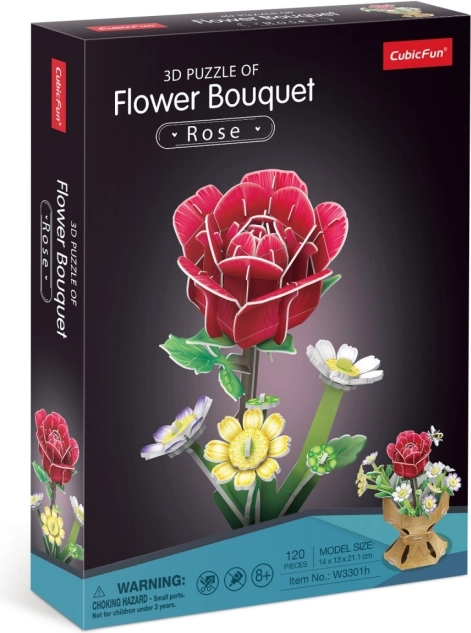 Puzzle 3D Buchet de flori - Trandafiri