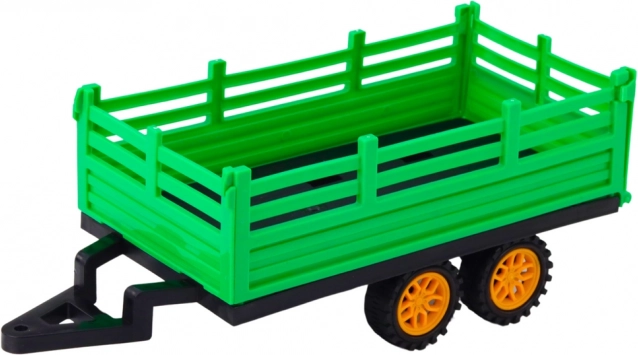 Tractor fermier verde teleghidat cu remorcă