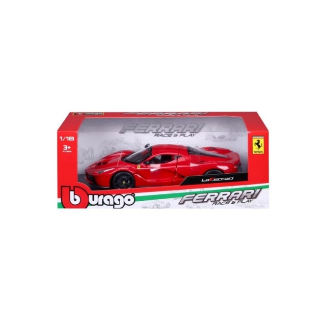 Mașinuță metalică Ferrari LaFerrari roșie Bburago la scară 1:18