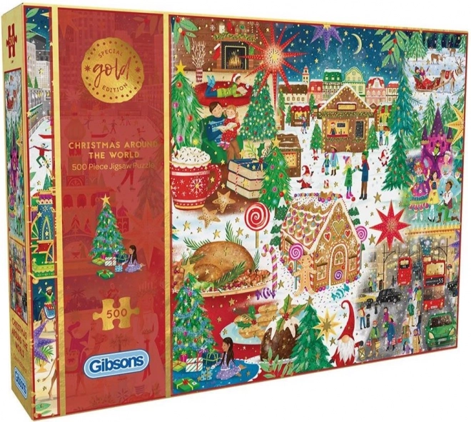 Puzzle ediție specială de aur Crăciun în întreaga lume 500 piese