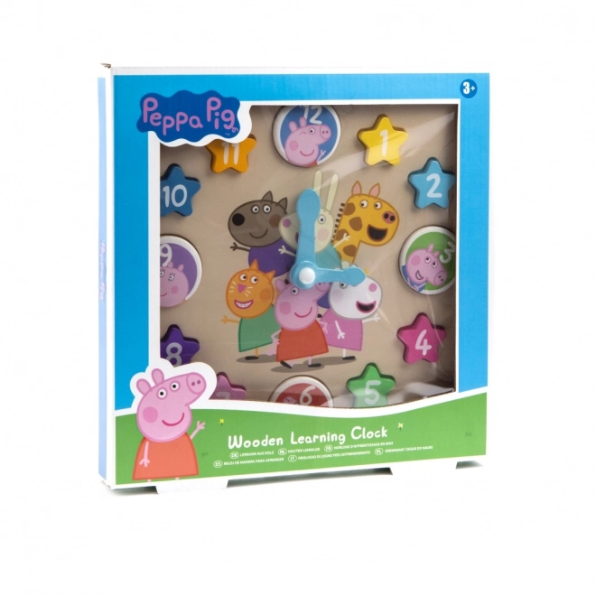 Ceas educativ din lemn Peppa Pig