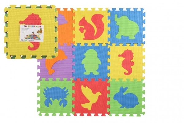 Puzzle de spumă cu animale 29x29x1 cm set 10 buc