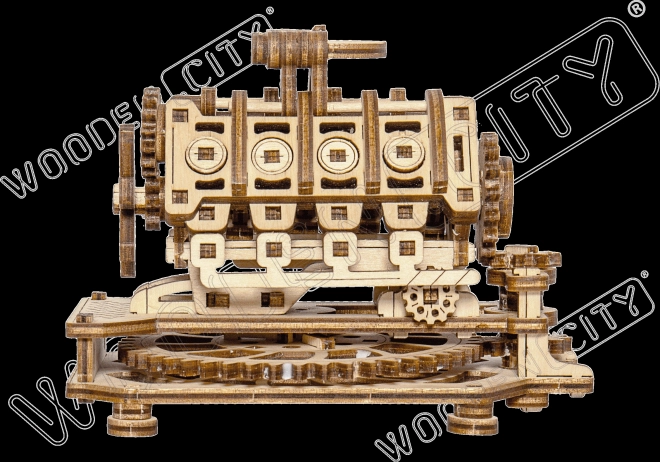 Puzzle 3D motor V8 WOODEN CITY