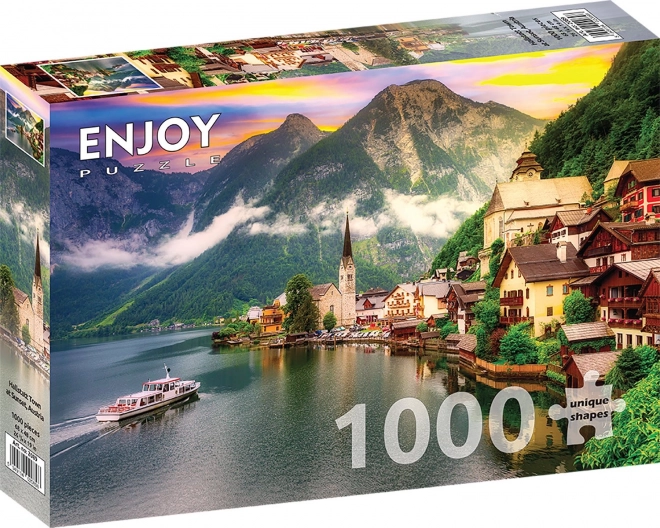 Puzzle Hallstatt la apus de soare 1000 piese