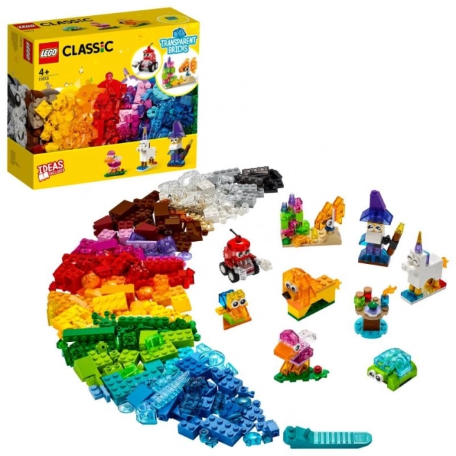 Lego Classic set creativ cu cărămizi transparente