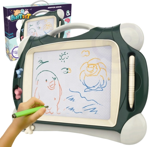Tablă magnetică creativă verde cu ștampile WOOPIE
