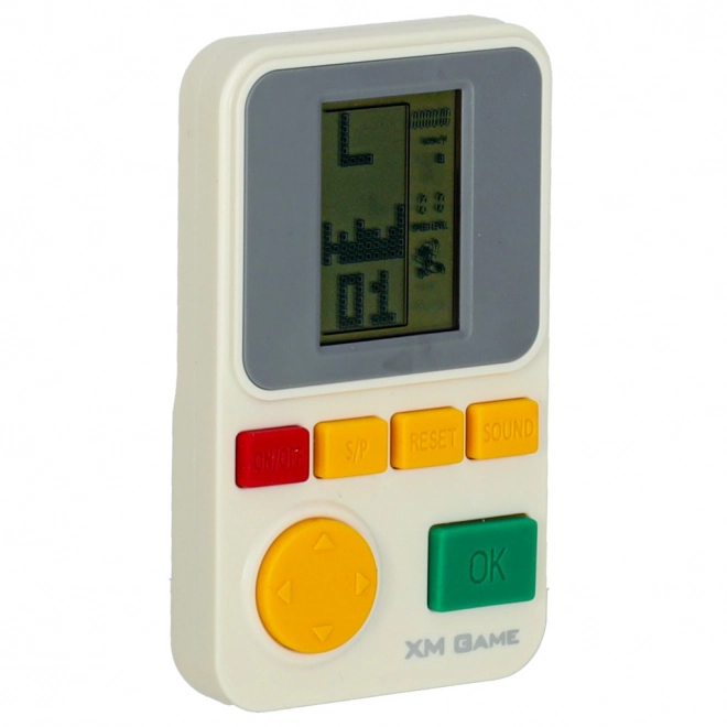 Consolă portabilă electronică pentru jocuri de îndemânare albă
