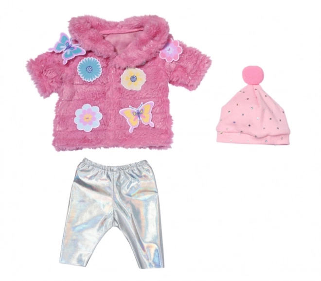 Set cu haină roz pentru păpușa BABY born de 43 cm