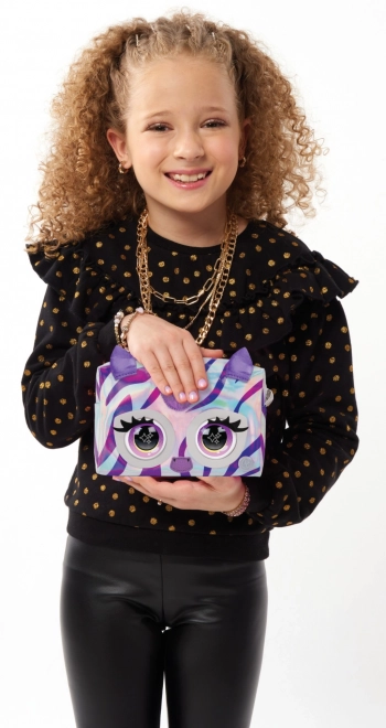 Geantă interactivă metalică zebră pentru copii Purse Pets