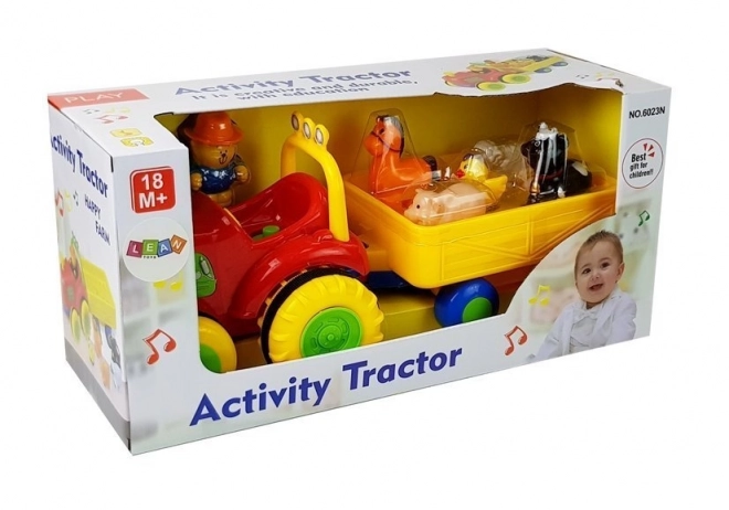 Tractor cu remorcă și animale pentru copii