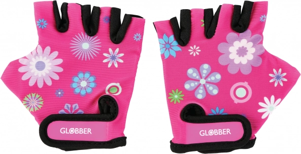 Mănuși de protecție pentru copii mici Globber XS, roz, cu model floral