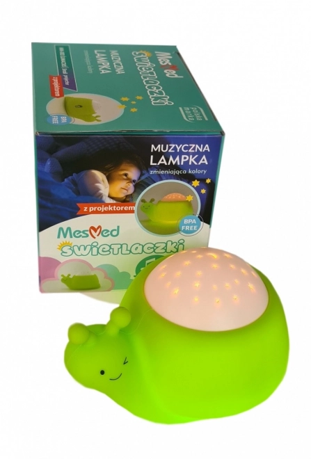 Lampă de noapte cu proiector și muzică pentru copii Șlimăcuș