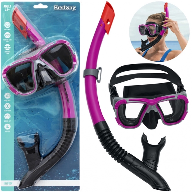 mască și snorkel pentru scufundări Bestway Galapagos™ – roșie