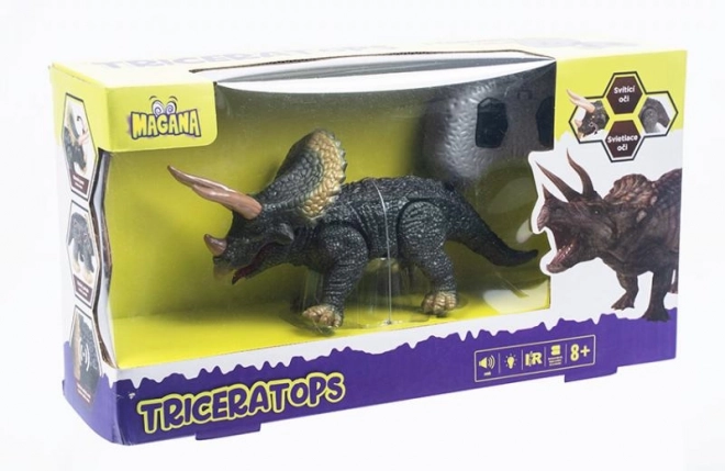 Dinozaur RC Triceratops cu Efecte Luminoase