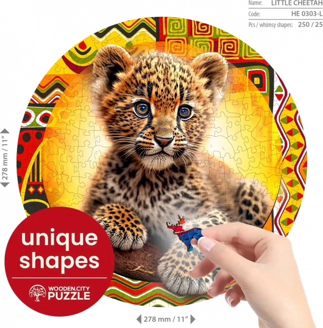 Puzzle din lemn cu leopard WOODEN CITY - 250 piese