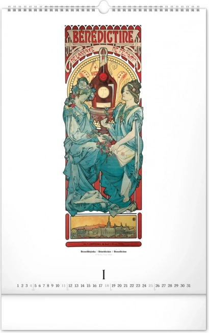 Calendar de perete Alfons Mucha 2026