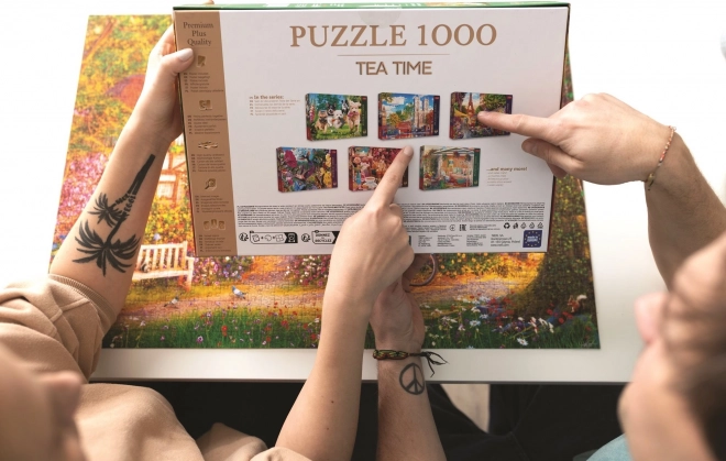 Puzzle 1000 piese premium plus - ora ceaiului - casa pentru albine